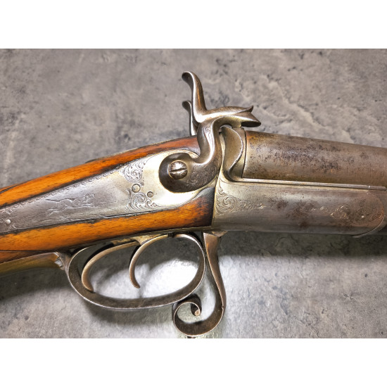 Historická lancasterová brokovnica Lefaucheux